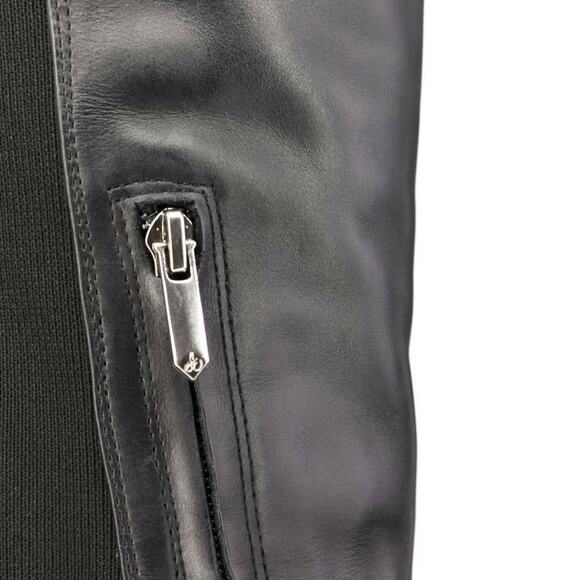 Sam Edelman Womens Pam Over The Knee Boots Black Almond Toe Leather Zip 6.5 M - Picture 9 of 12